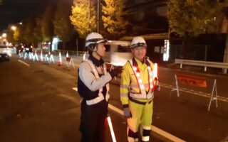 営業所パトロール 国道20号車線変移規制（吉祥寺営業所）