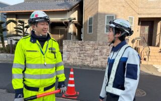 営業所パトロール 市道157号線上下線片側交互通行規制（名古屋営業所）