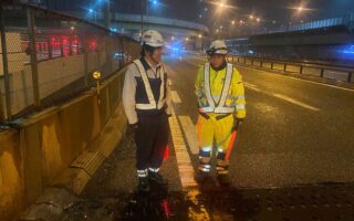 安全パトロール 名古屋第二環状道路外回り走行車線規制（名古屋西営業所）