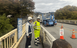 所長パトロール 国道20号線上下線片側交互通行規制（大月営業所）