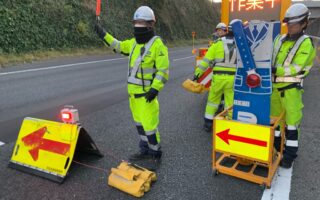 所長パトロール 中央自動車道下り線右ルート閉鎖（大月営業所）