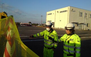 所長パトロール 東金自動車道下り線ランプ規制（市原営業所）