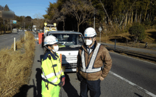 営業所パトロール 県道24号下り線車線規制（市原営業所）