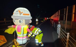 所長パトロール 長野自動車道上り線走行車線規制（松本営業所）