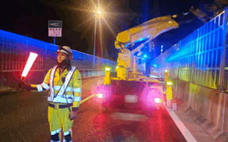 支社長パトロール 阪神高速31号山手線上り線追越車線規制（神戸西営業所）