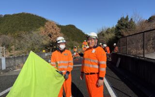 支社長パトロール 中央道下り線ランプ規制（八王子維持営業所）