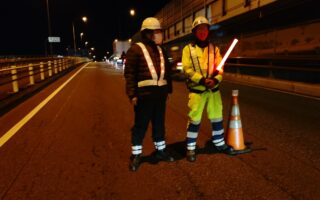 所長パトロール 国道357号東行き走行車線規制（葛西営業所）