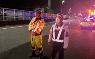 支社長パトロール 阪神高速道路５号湾岸線下り線右2車線規制（西宮営業所）