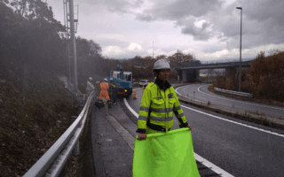 安全パトロール　中央自動車道下り線便乗延長規制（飯田営業所）