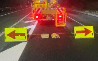 所長パトロール 圏央道内回り走行車線規制（八王子多摩営業所）