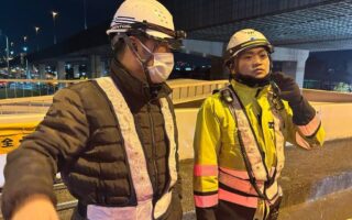 支社長パトロール 国道4号・側道下り線車線規制（加平営業所）