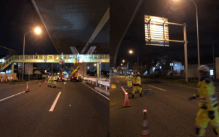 安全パトロール 国道17号上り線追越車線規制（埼玉営業所）