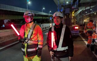 安全パトロール 国道298号内回り追越車線規制（埼玉営業所）