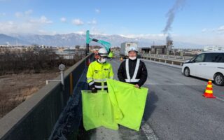 所長パトロール 長野自動車道下り線走行車線規制（松本営業所）