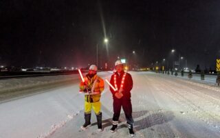 支社長パトロール 道央自動車道　北路線上り線通行止め規制（江別営業所）