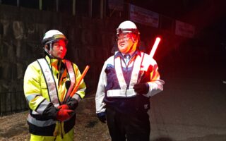 所長パトロール 国道139号線上り線走行車線規制（静岡営業所）