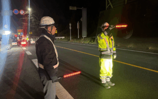 所長パトロール 国道17号上下線片側交互通行規制（高崎営業所）