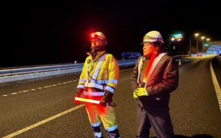 営業所パトロール 中央道上り線追越車線規制（八王子多摩営業所）