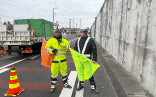 営業所パトロール 中央道　上り線ランプ規制（八王子多摩営業所）