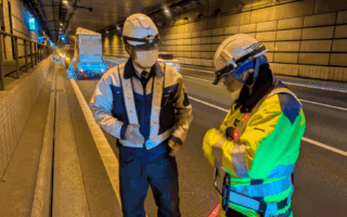 クロスパトロール 首都高湾岸線東行き左VF規制（加平営業所）