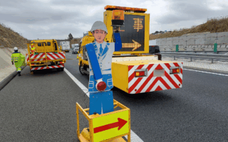 所長パトロール 東関東道下り線走行車線規制（千葉営業所）
