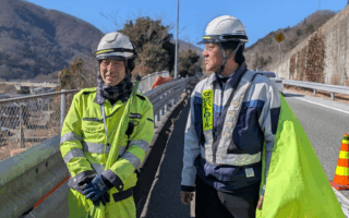 支社長パトロール 中央道下り線ランプ規制（大月営業所）