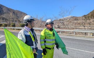 支社長パトロール 中央道下り線ランプ規制（大月営業所）