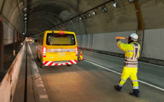 所長パトロール 上信越自動車道上り線走行車線規制（佐久営業所）