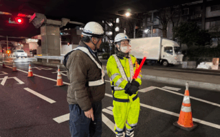 安全部パトロール 都道418号線車線規制（加平営業所）