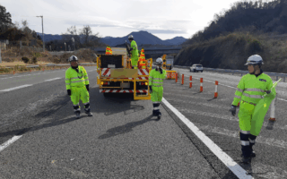 所長パトロール 中央自動車道下り線左ルート閉鎖（大月営業所）