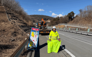 営業所パトロール 長野自動車道下り線走行車線規制（松本営業所）