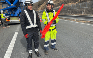 安全パトロール 京都縦貫道下り線走行車線規制（西宮営業所）
