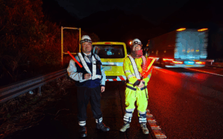 所長パトロール 東名高速道路上り線車線規制（静岡営業所）