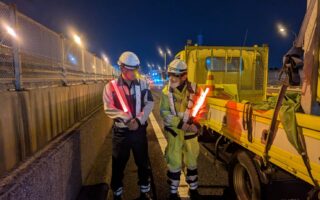 所長パトロール 東北道下り線走行車線規制（加平営業所）