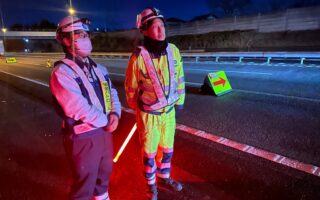 営業所パトロール 関越自動車道下り線左2車線規制（所沢営業所）