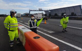 所長パトロール 東名高速道路上り線付加車線規制（横浜町田営業所）
