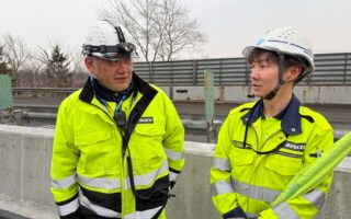 設置パトロール 道央自動車道下り線追越車線規制（江別営業所）