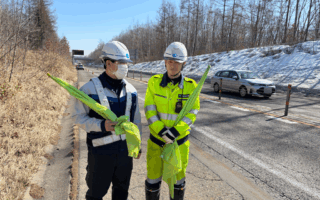 営業所パトロール 道東道下り線路肩規制（江別営業所）