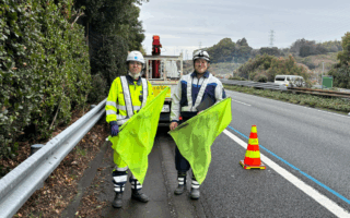 インターンパトロール 東名高速道路下り線路肩規制（沼津営業所）