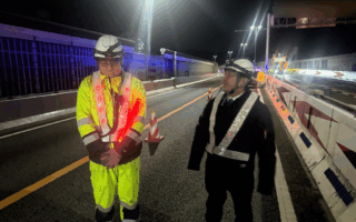 支社長パトロール 阪神高速３号下り線追越車線規制（西宮営業所）