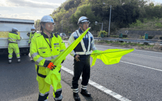 役員パトロール 東名高速道路上り線車線規制（厚木営業所）