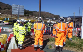 所長パトロール 中央自動車道上り線走行車線規制（松本営業所）