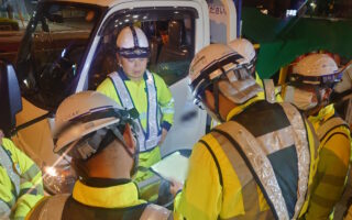 所長パトロール 国道15号線下り線左2車線規制（吉祥寺営業所）