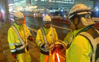 所長パトロール 国道15号線下り線左2車線規制（吉祥寺営業所）