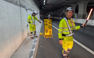 所長パトロール 名古屋第二環状自動車道外回り走行車線規制（名古屋東営業所）