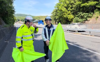 所長パトロール 小田原厚木道路下り線対面通行規制（平塚営業所）