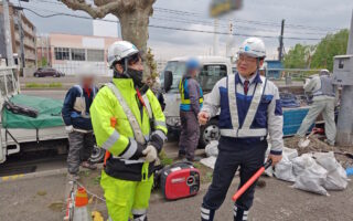 支社長パトロール 国道12号線下り線走行車線規制（江別営業所）