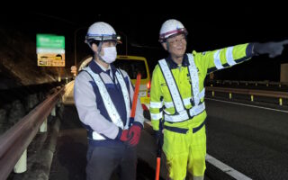 営業所パトロール 長野自動車道下り線走行車線規制（諏訪営業所）