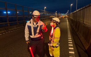 所長パトロール 首都圏中央連絡自動車道　海老名JCTBランプ外回り右車線規制（厚木営業所）