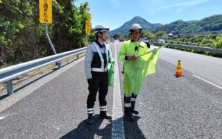 所長パトロール 中央自動車道　西宮線上り線車線規制（大月営業所）